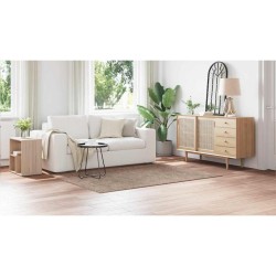 Tapis shaggy avec dos en latex Marron 140x200 cm 