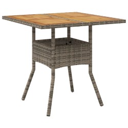 Ensemble de Salle à Manger de Jardin 3 Pièces avec Coussins Gris Poly Rattan 