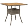 Ensemble de Salle à Manger de Jardin 3 Pièces avec Coussins Gris Poly Rattan 