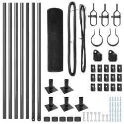 Kit de poteaux de clôture 2 pièces Gris Acier 10 x 0.5 m 