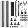Kit de poteaux de clôture 2 pièces Gris Acier 10 x 0.5 m 