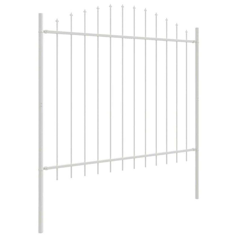 Clôture de jardin avec sommet en arc blanc, 1,7x1,25 m en acier 