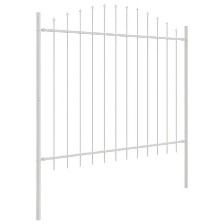 Clôture de jardin avec sommet en arc blanc, 1,7x1,25 m en acier 