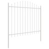 Clôture de jardin avec sommet en arc blanc, 1,7x1,25 m en acier 