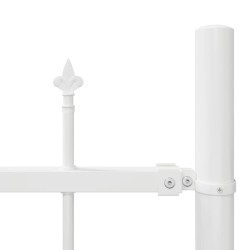 Clôture de jardin avec sommet en arc blanc, 1,7x1,25 m en acier 