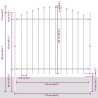 Clôture de jardin avec sommet en arc blanc, 1,7x1,25 m en acier 