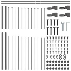Clôture de jardin avec sommet en arche gris, dimensions 1,7x1,25m en acier 