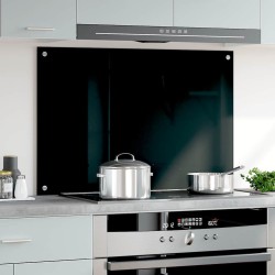 Dosseret de cuisine Noir 90x60 cm Verre trempé 