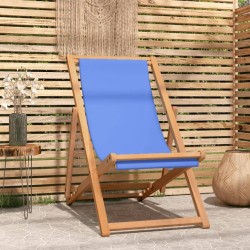 Chaise de terrasse Teck 56x105x96 cm Bleu 