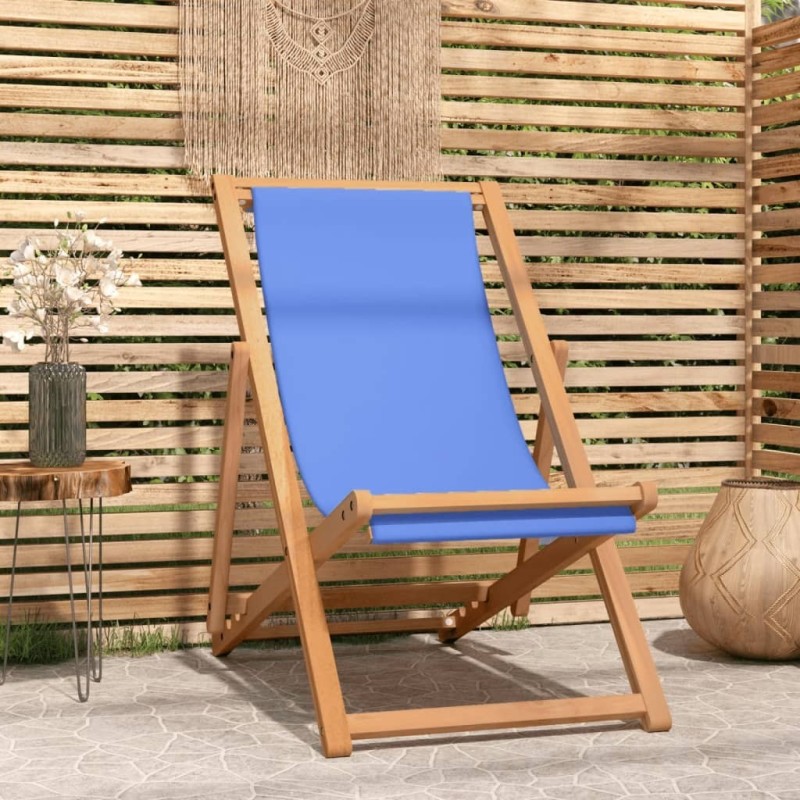 Chaise de terrasse Teck 56x105x96 cm Bleu 