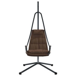 Hamac suspendu avec support et coussin marron en acier 
