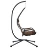 Hamac suspendu avec support et coussin marron en acier 
