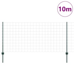 Kit de clôture de jardin Ensemble de 2 Vert Acier revêtu de PVC 