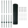 Kit de clôture de jardin Ensemble de 2 Vert Acier revêtu de PVC 
