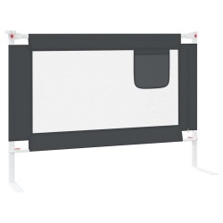 Barrière de sécurité de lit d'enfant Gris foncé 90x25 cm Tissu 