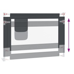 Barrière de sécurité de lit d'enfant Gris foncé 90x25 cm Tissu 