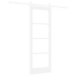 Porte coulissante avec kit de quincaillerie 'ORKDAL'en bois massif et verre 