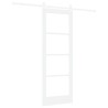 Porte coulissante avec kit de quincaillerie 'ORKDAL'en bois massif et verre 