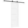 Porte coulissante avec kit de quincaillerie blanche 78x211 cm en bois massif de pin 