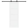 Porte coulissante avec kit de quincaillerie blanche 78x211 cm en bois massif de pin 