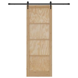 Porte coulissante avec kit de quincaillerie 83x232 cm en bois de pin massif 