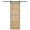 Porte coulissante avec kit de quincaillerie 83x232 cm en bois de pin massif 