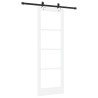 Porte coulissante avec quincaillerie blanche 73.5x211 cm Bois massif en pin 