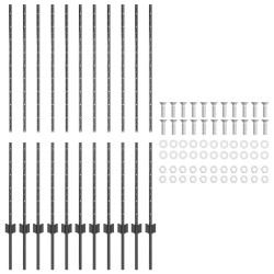 Poteaux de clôture , 22 pièces, U-Channel gris, 140 cm, en acier 
