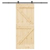 Porte coulissante et kit de quincaillerie 85x210 cm pin massif 
