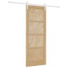 Porte Coulissante avec Ensemble de Quincaillerie 78x202 cm en Bois Massif de Pin 