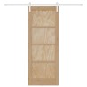 Porte Coulissante avec Ensemble de Quincaillerie 78x202 cm en Bois Massif de Pin 