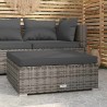Repose-pied de jardin et coussin Gris 70x70x30cm Résine tressée 
