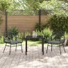 Set de jardin de 3 pièces avec coussins en poly rotin noir 