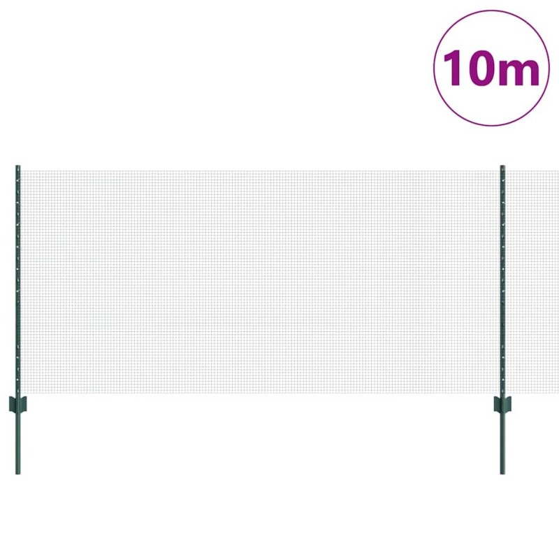 Set de clôture de jardin Pack de 2 Vert Métal 10 x 1 m 