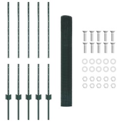 Set de clôture de jardin Pack de 2 Vert Métal 10 x 1 m 
