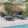 Transat avec coussins pour 2 personnes Anthracite 115x153x69,5 cm Acier 