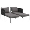 Transat avec coussins pour 2 personnes Anthracite 115x153x69,5 cm Acier 