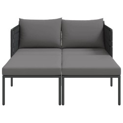 Transat avec coussins pour 2 personnes Anthracite 115x153x69,5 cm Acier 