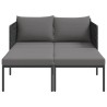 Transat avec coussins pour 2 personnes Anthracite 115x153x69,5 cm Acier 