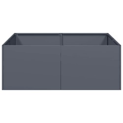 Jardinière anthracite 80x80x30 cm acier 