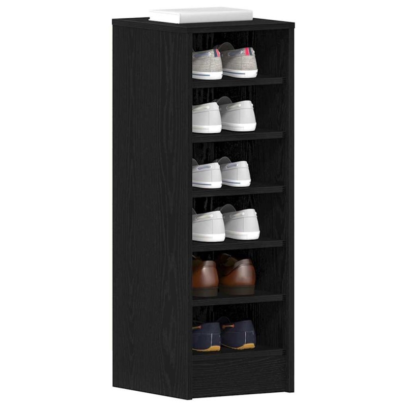 Armoire à chaussures en chêne noir 31,5x35x90 cm en bois reconstitué 