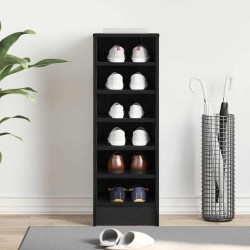 Armoire à chaussures en chêne noir 31,5x35x90 cm en bois reconstitué 