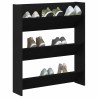 Meuble à chaussures mural - Chêne noir, 80 x 18 x 90 cm, en bois d'ingénierie 