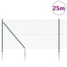 Set de Poteaux de Clôture 2 poteaux Vert Métal et PVC 25 x 1 m 