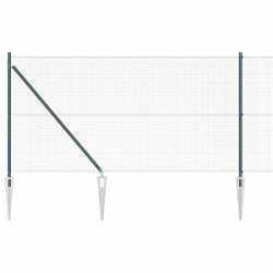 Set de Poteaux de Clôture 2 poteaux Vert Métal et PVC 25 x 1 m 