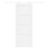 Porte coulissante avec mécanisme blanc 78x202 cm en bois massif de pin 