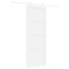 Porte coulissante avec mécanisme blanc 78x202 cm en bois massif de pin 