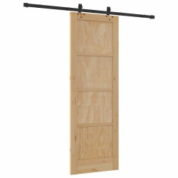 Porte coulissante avec kit de quincaillerie 73,5x211 cm Bois massif de pin 