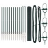 Set de poteaux de clôture Set de 2 Vert Métal 25 x 1 m Durable 