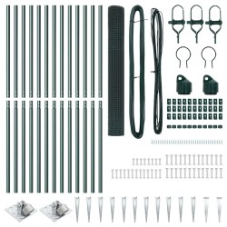 Set de poteaux de clôture Set de 2 Vert Métal 25 x 1 m Durable 